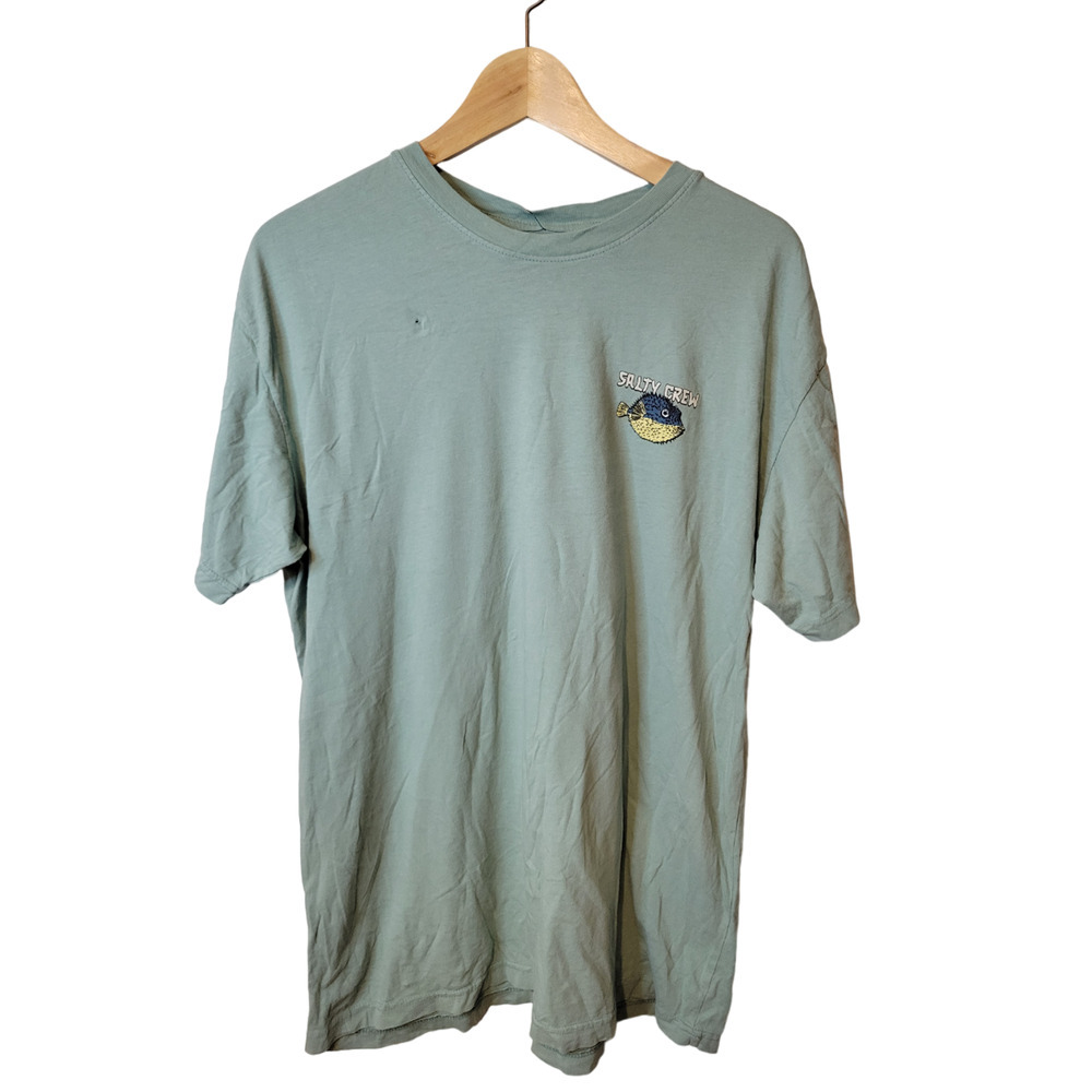 Salty Crew Green Fugusashi Puffer Fish Short Sleeve Men's Classic T-shirt XL
